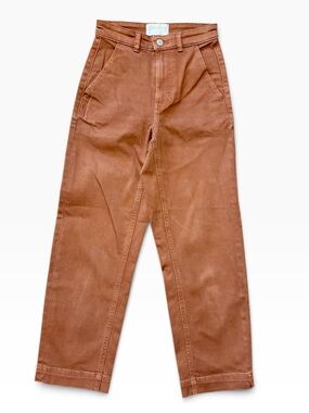 Everlane Rust Brown The Straight Leg Crop Regular Denim Pants Women's Size 0